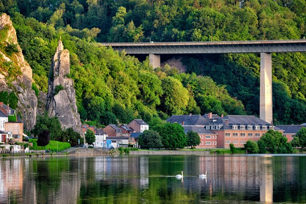 View of picturesque Dinant city over the Meuse river Dinant is a Walloon city and municipality located on the River Meuse