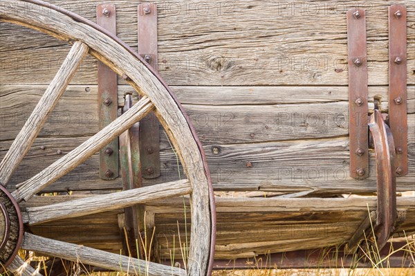 Abstract of vintage antique wood wagon parts