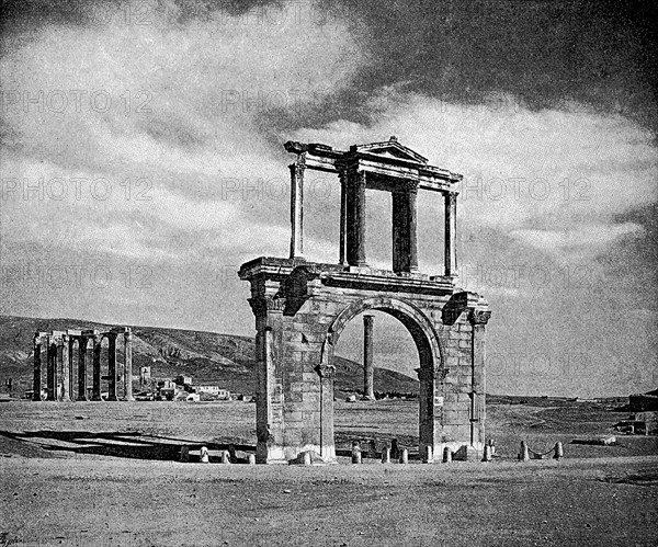 Ruins of the Hadrian's Gate in Athens
