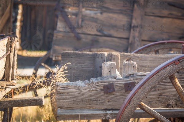 Abstract of vintage antique wood wagon parts