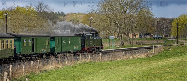 The historic railway Rasender Roland on the holiday island of Ruegen