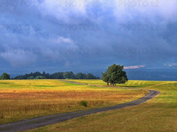 View from Hohe Geba of the Hochrhoen landscape in the Rhoen UNESCO Biosphere Reserve