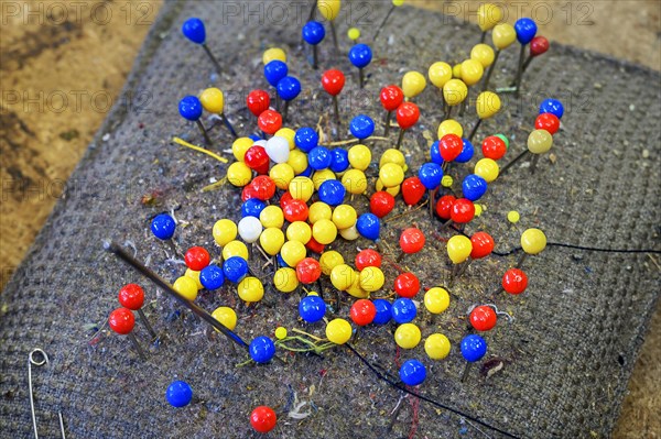 Pin cushion in a saddlery in Allgaeu