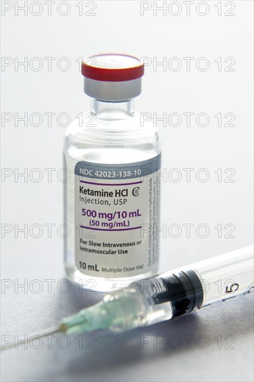 Ketamine drug with syringe