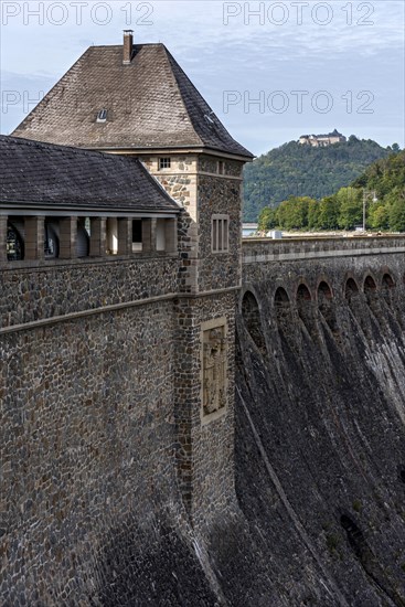 Southern gatehouse with info point on dam