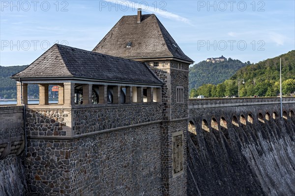 Southern gatehouse with info point on dam