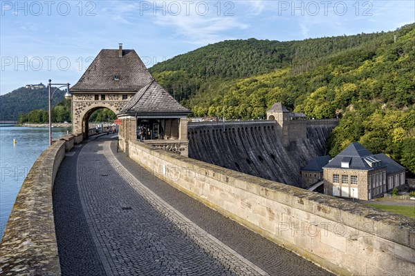 Gate houses on dam