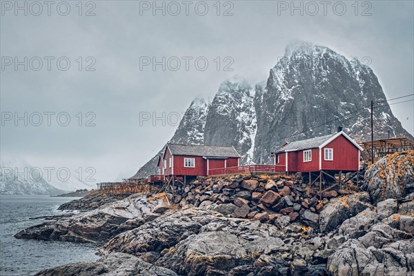 Famous tourist attraction Hamnoy fishing village on Lofoten Islands