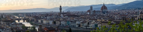 View of Florence in front of sunset from Piazzale Michelangelo