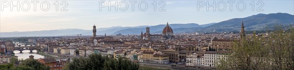 View of Florence in front of sunset from Piazzale Michelangelo