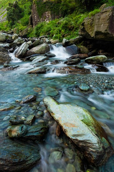 Cascade of Bhagsu waterfall in Bhagsu