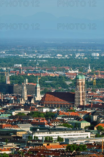 Aerial view of Munich center from Olympiaturm