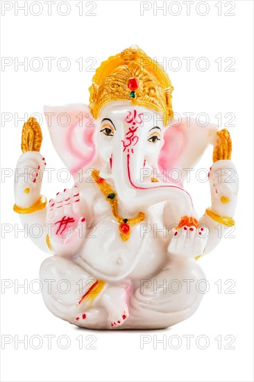 Ganesha bronze statue isolated on white background