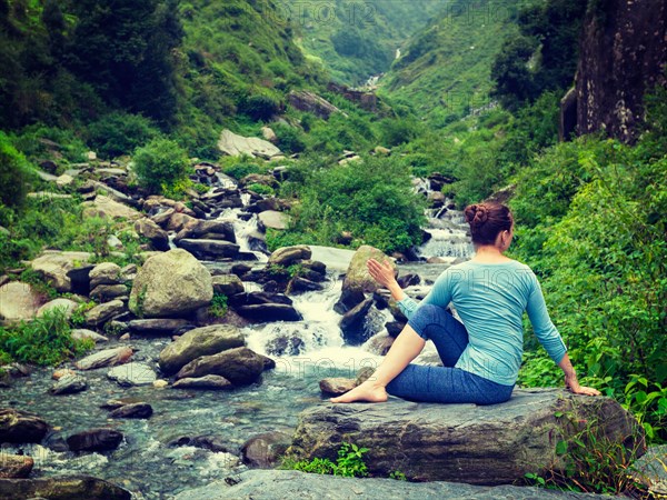 Yoga exercise outdoors