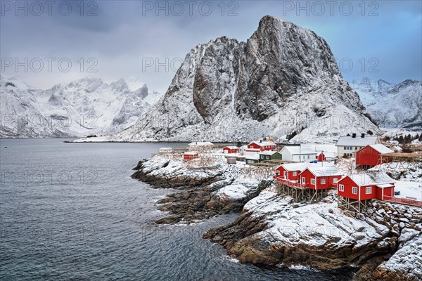 Famous tourist attraction Hamnoy fishing village on Lofoten Islands