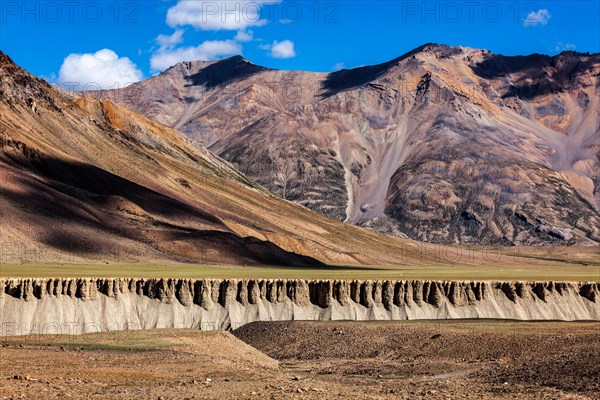 Lanscape on trans-Himalayan Manali Leh highway in Himalayas. Himachal Pradesh