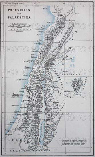 Map of ancient Phoenicia and Palestine