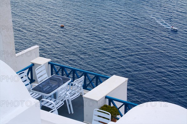 Santorini Greece balcony and view