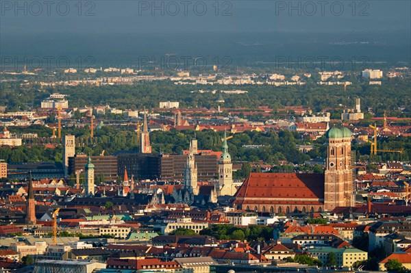 Aerial view of Munich center from Olympiaturm