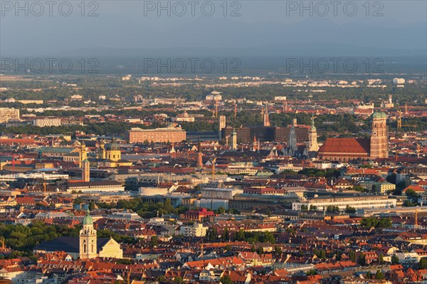 Aerial view of Munich center from Olympiaturm