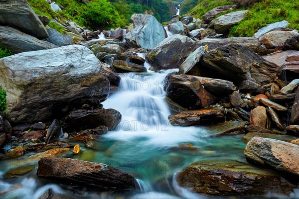 Cascade of Bhagsu waterfall in Bhagsu