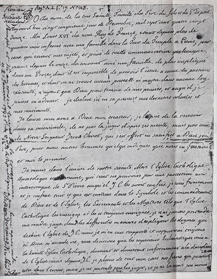 Will of Louis XVI French Louis-August Prince of France