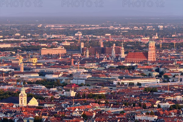 Aerial view of Munich center from Olympiaturm