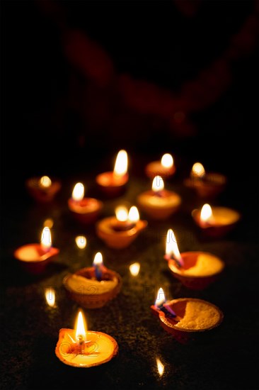 Diwali lights oil candles