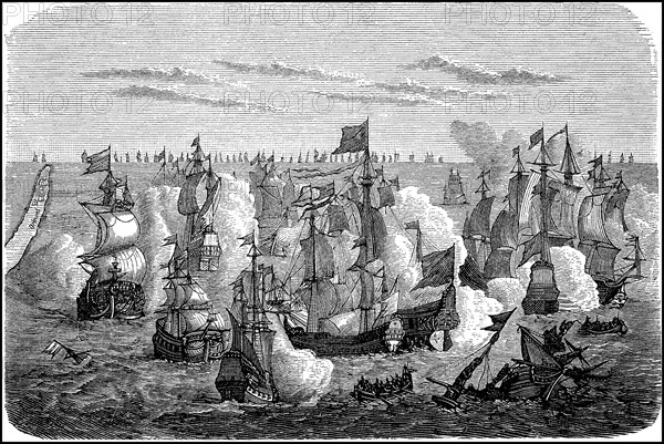 Battle of the Luebeck-Danish fleet against the Swedes between Oeland and Gotland