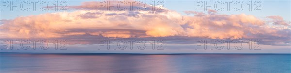 Panorama of Sunset Clouds over the Sea