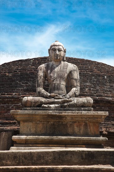 Ancient sitting Buddha image in votadage Pollonaruwa