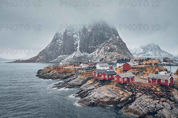 Famous tourist attraction Hamnoy fishing village on Lofoten Islands
