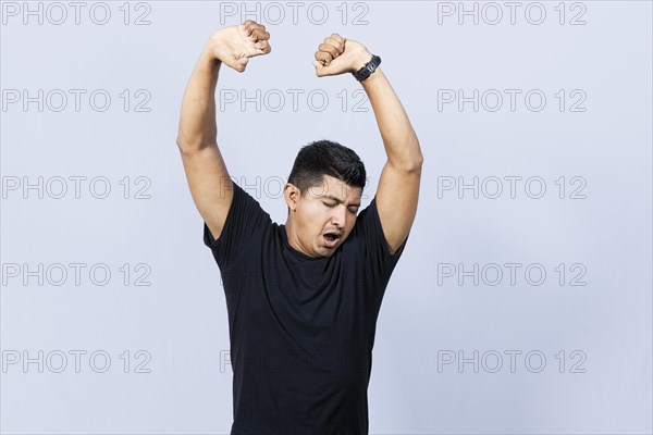 People yawning and stretching his hands