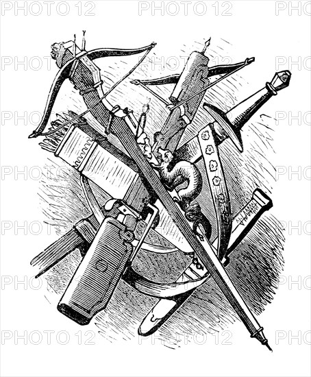 Crossbow and sword from the 14th and 15th centuries