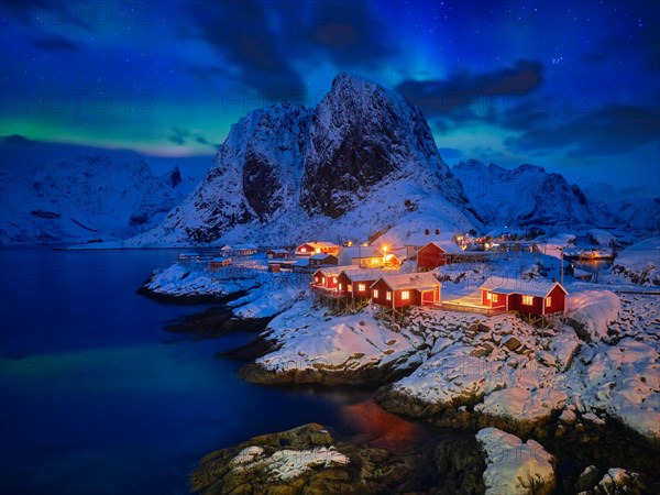 Famous tourist attraction Hamnoy fishing village on Lofoten Islands