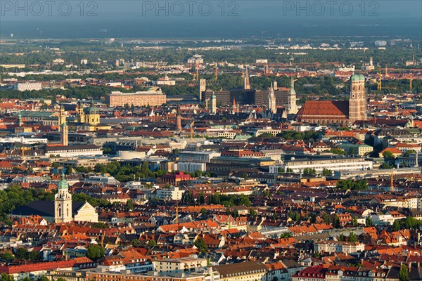 Aerial view of Munich center from Olympiaturm