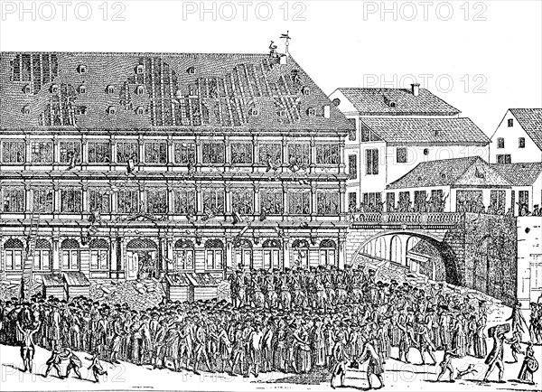 The riot in Strasbourg and the devastation of the town hall on 19 July 1789