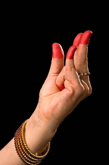 Woman hand showing Kangula hasta