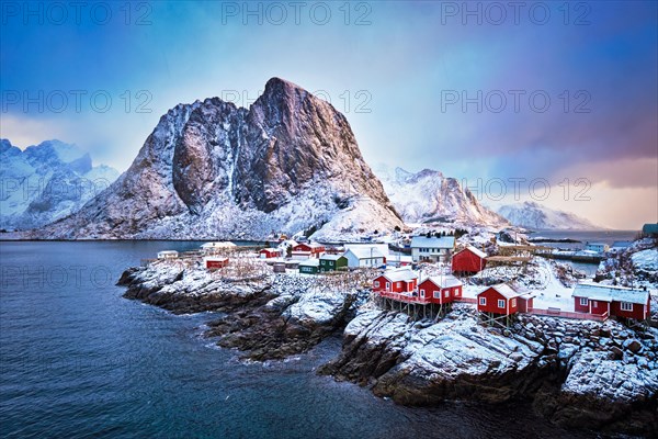 Famous tourist attraction Hamnoy fishing village on Lofoten Islands