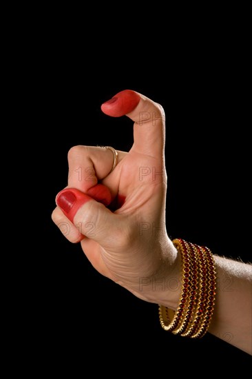 Woman hand showing Tamrachuda hasta