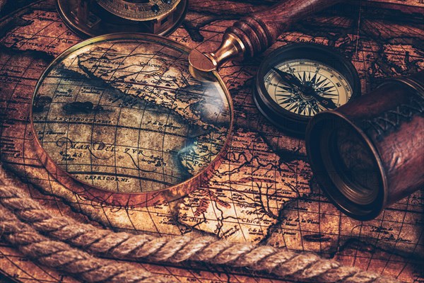 Travel geography navigation concept still life background