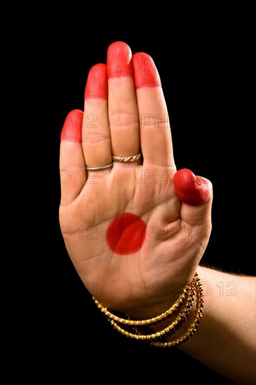 Woman hand showing Pataka hasta