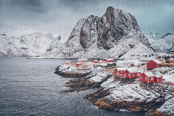 Famous tourist attraction Hamnoy fishing village on Lofoten Islands