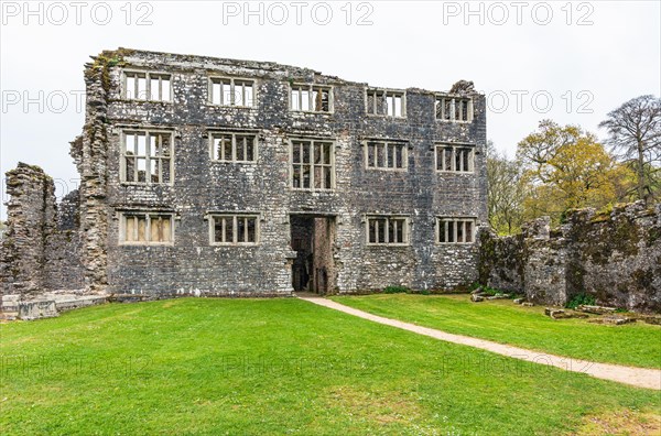 Panorama of Berry Pomeroy Castle