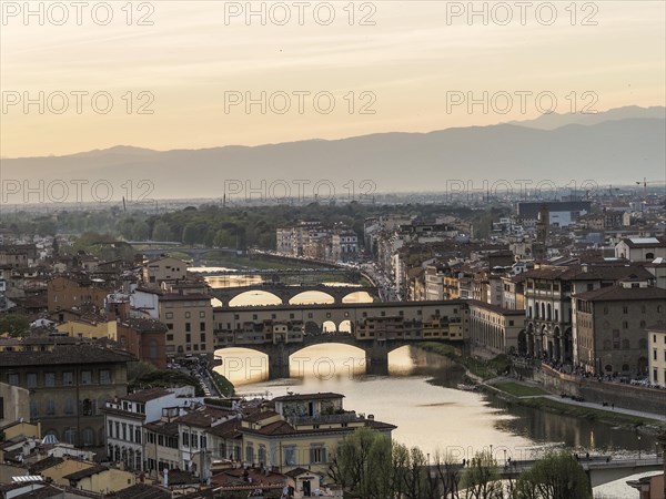 View of Florence in front of sunset from Piazzale Michelangelo