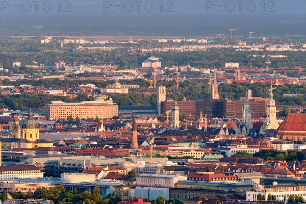 Aerial view of Munich center from Olympiaturm