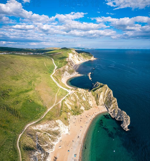 Panorama over Jurassic Coast and Clifs