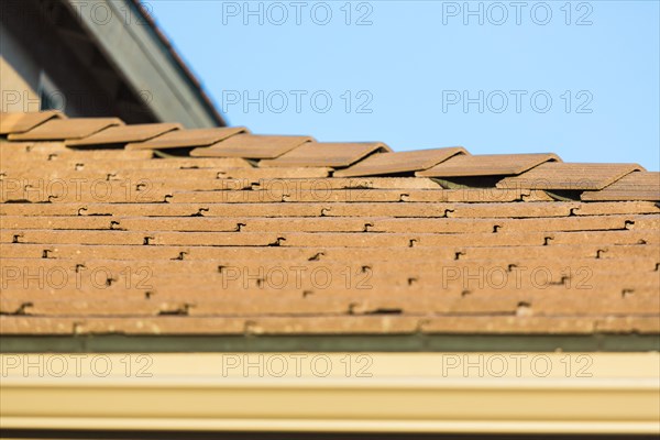 Roof of house with concrete tiles