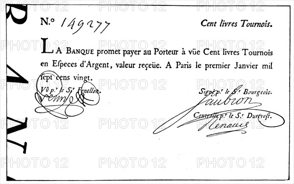 A banknote of Law's Bank