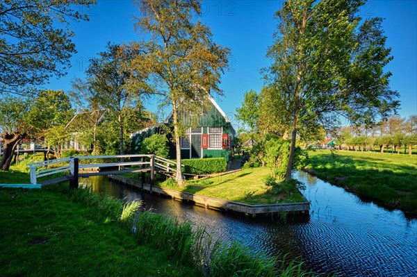 Traditional old country farm house in the museum village of Zaanse Schans